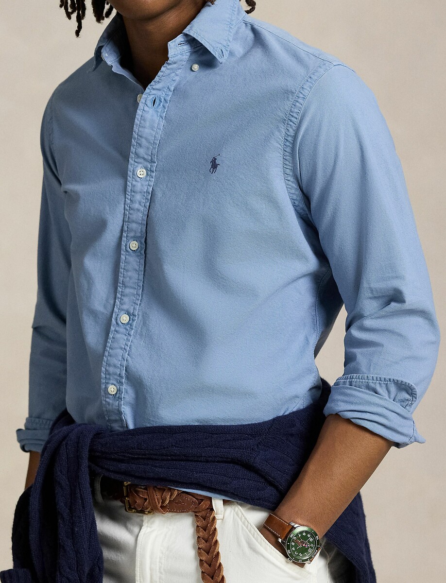 Camisa chino ajustada POLO RALPH LAUREN com logotipo bordado