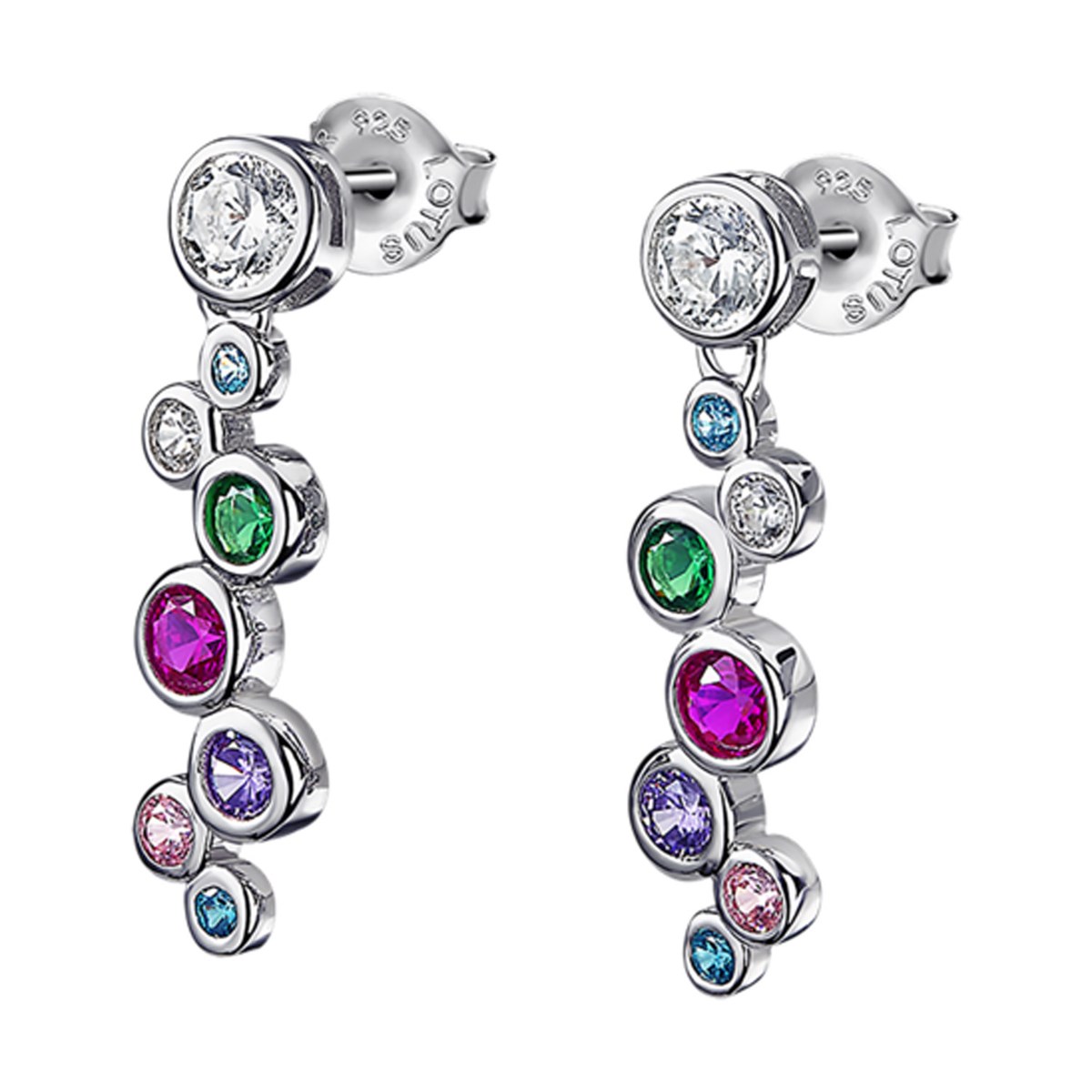 Boucles d'oreilles Lotus Silverpierres multicolores
