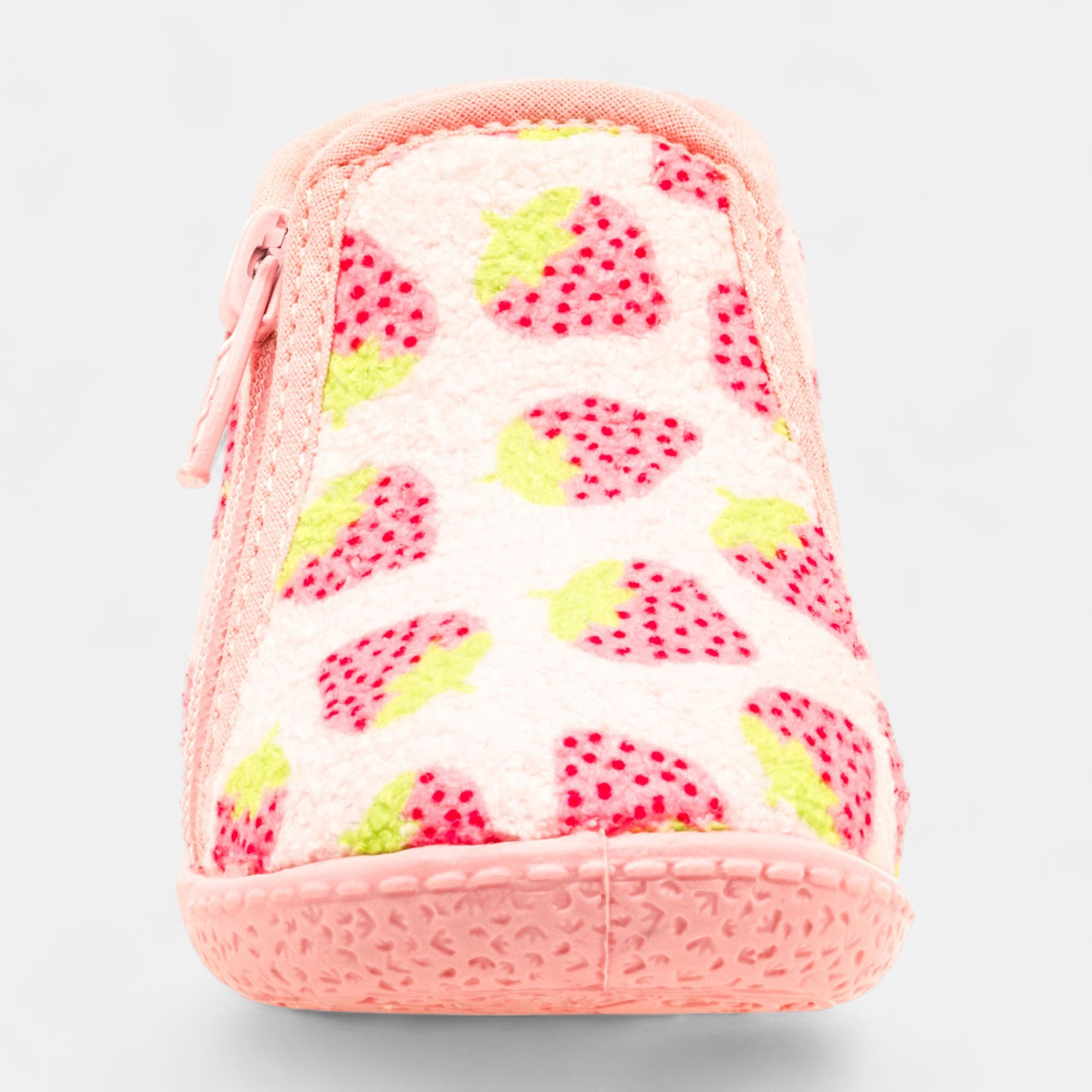 Pantoufles botillons zippés Bébé fille rose
