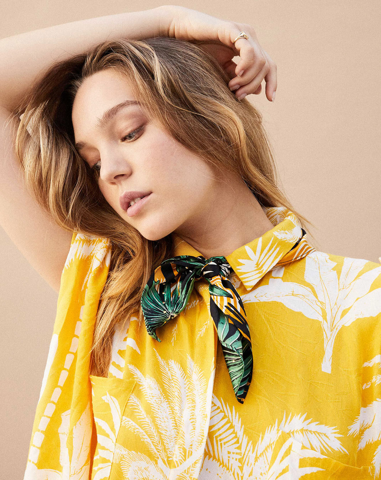 Wild Mini Foulard Palmlady_Mini safran - 54x54 cm