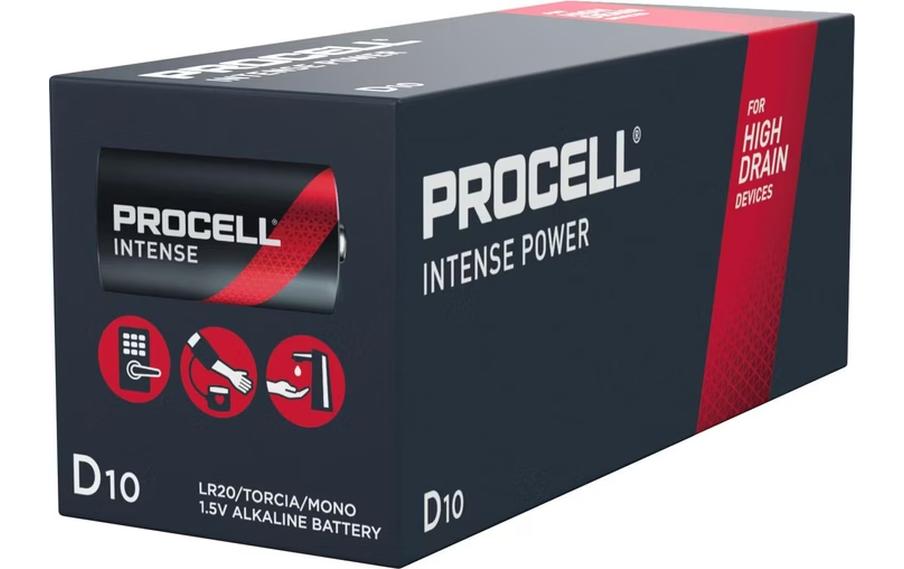 Batterie Procell Intense D , 10 StückProfessionelle Alkaline-Batterien