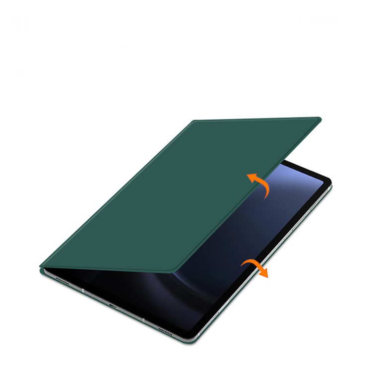 Samsung Galaxy Tab S10 FE / Tab S9 FE Smart Cover Flip Case Leder Tasche Schutzhülle Magnetcover   S-Pen Halterung - Dunkelgrün