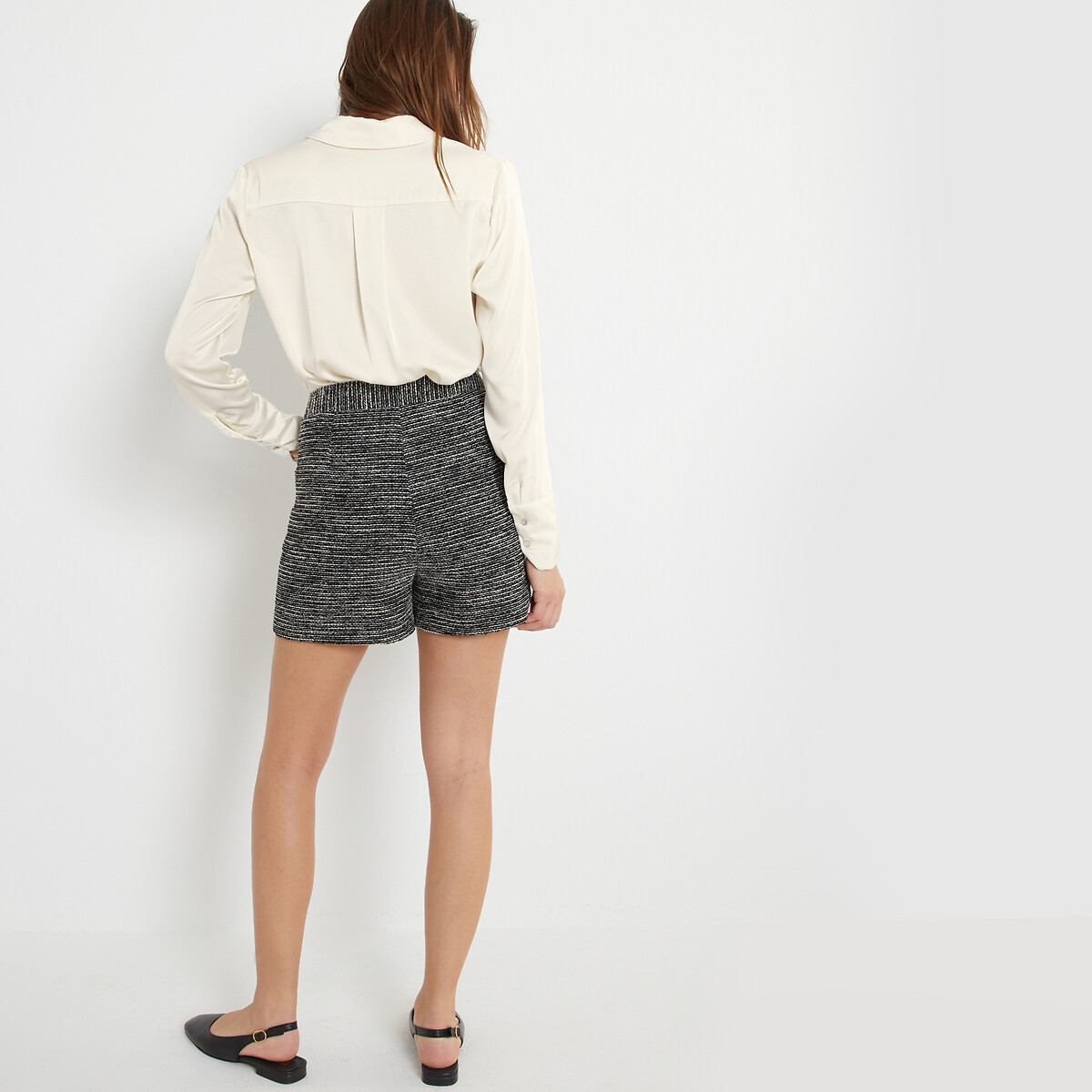 COLEÇÕES LA REDOUTE<br>Short em tweed, hoge taille