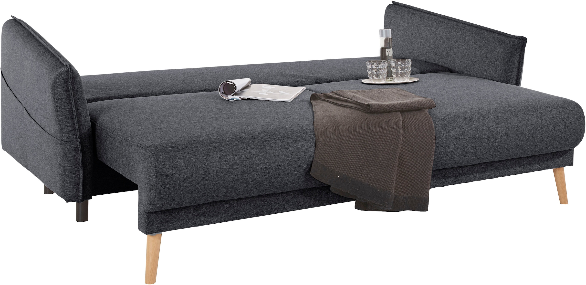 Home affaire Schlafsofa »Granbo« incl. Bettfunktion und Bettkasten, Federkern-Polsterung, Seitentasche