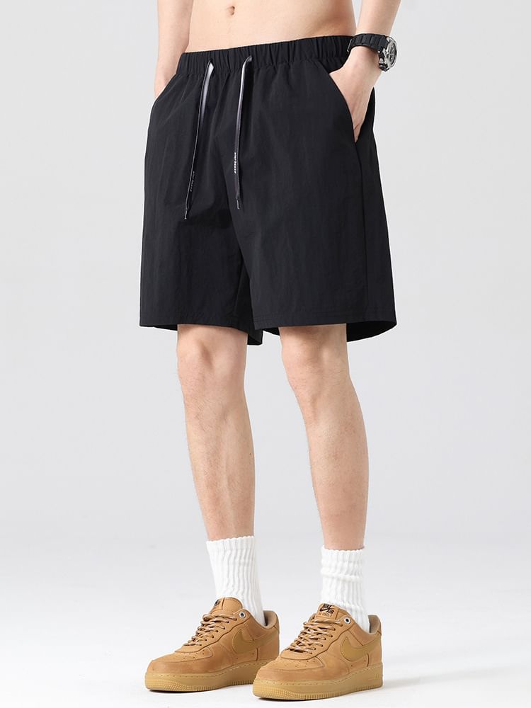 Soulcity - Effen shorts met trekkoordtaille