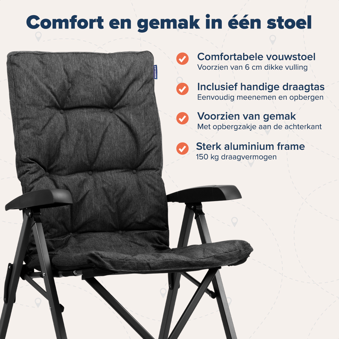 TRVLMORE vouwstoel met draagtas - Black