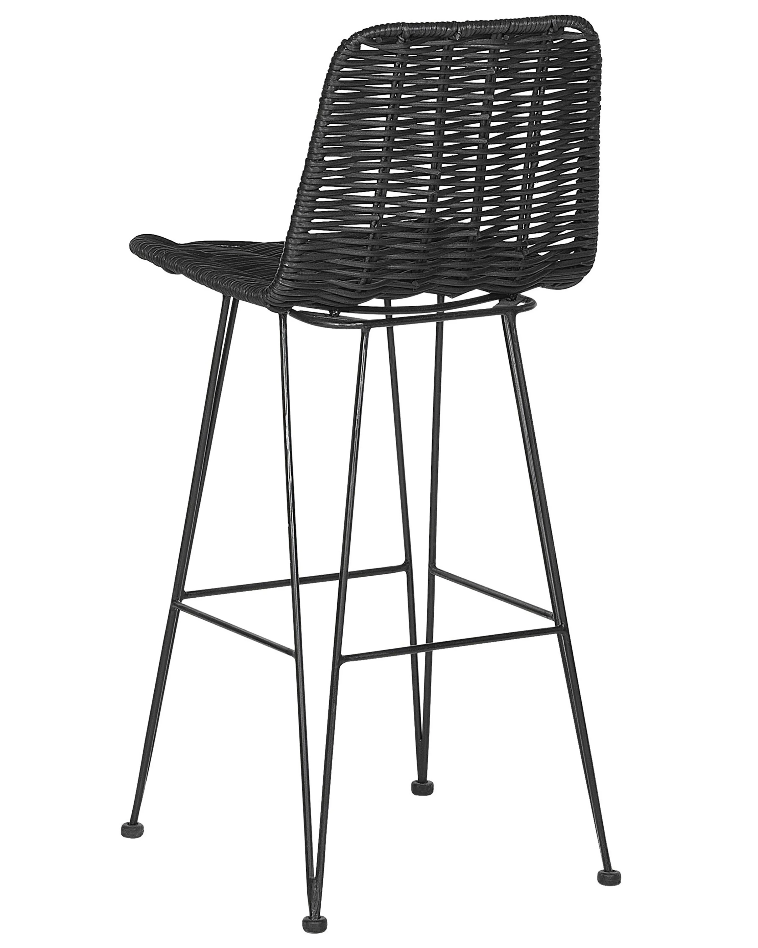 Set van 2 barstoelen CASSITA Rotan Zwart