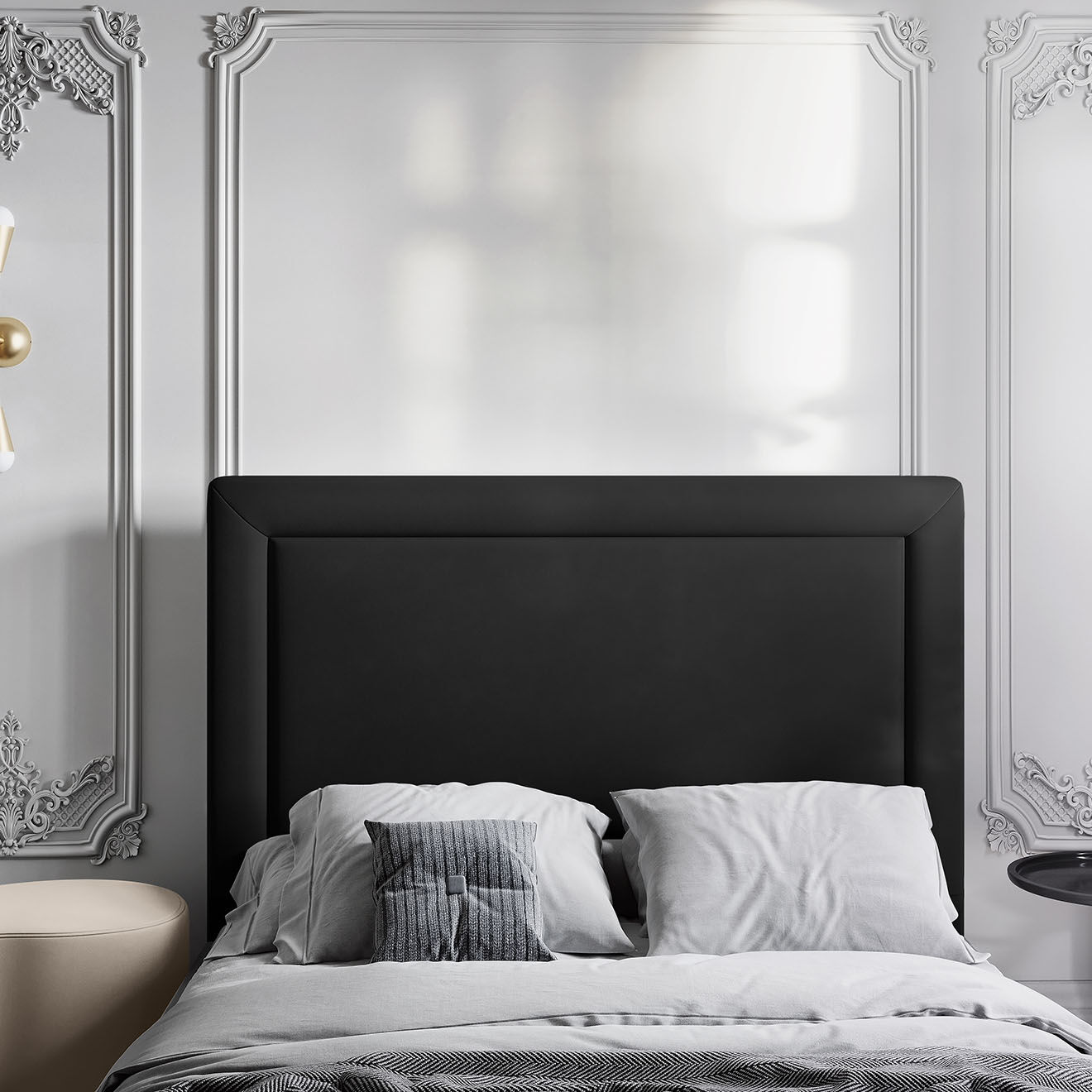 CXL by Christian Lacroix Tête de lit Marie velours noire - 160x120 cm