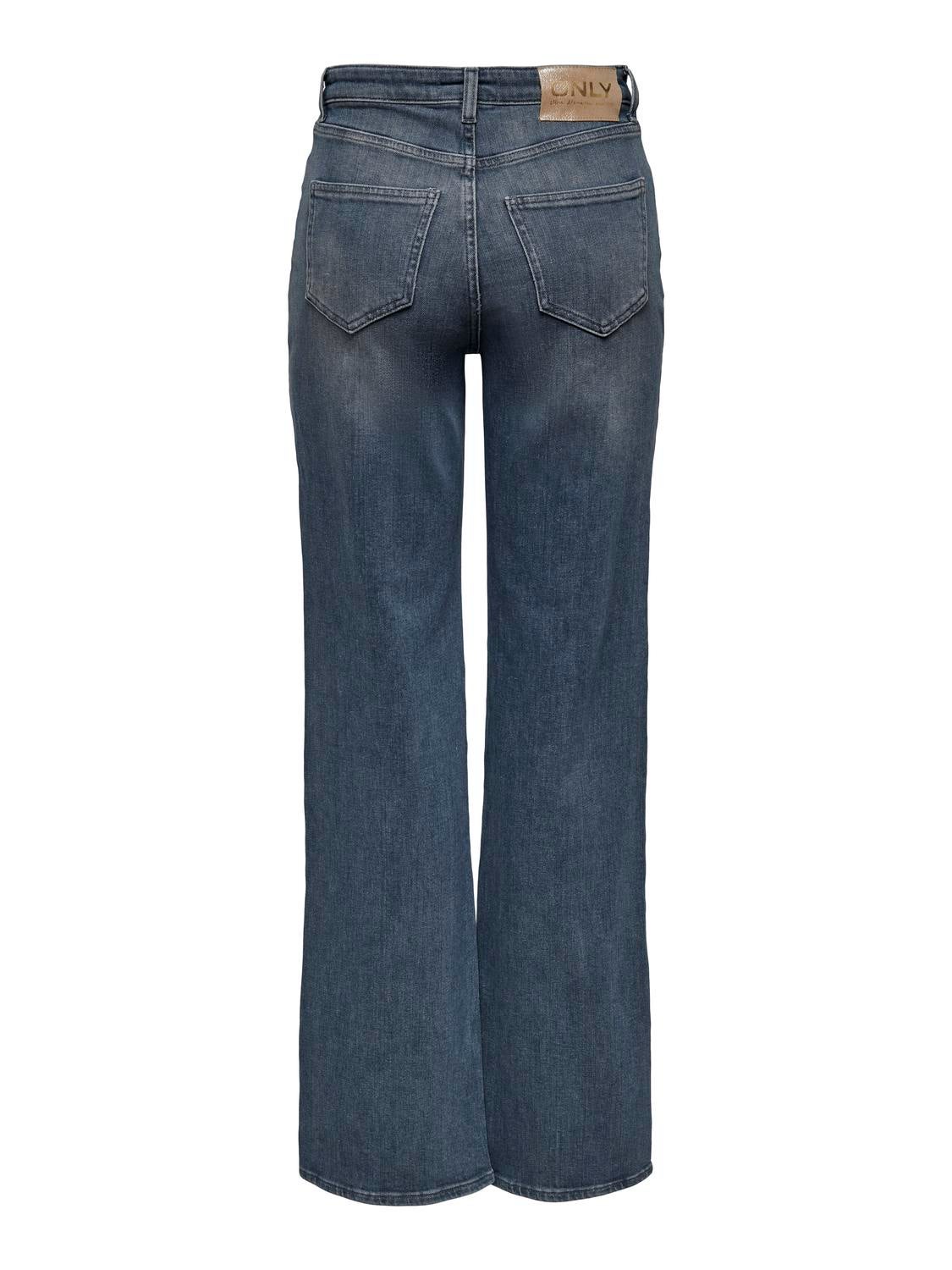 ONLJUICY Hohe Taille Weiter Beinschnitt Jeans Special Blue Grey Denim