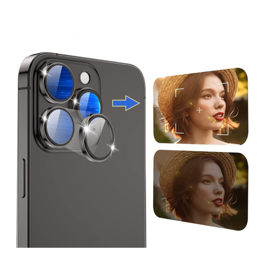 iPhone 14 Pro / iPhone 14 Pro Max Kameraschutz Objektiv Ring Protector Abdeckung - Silber