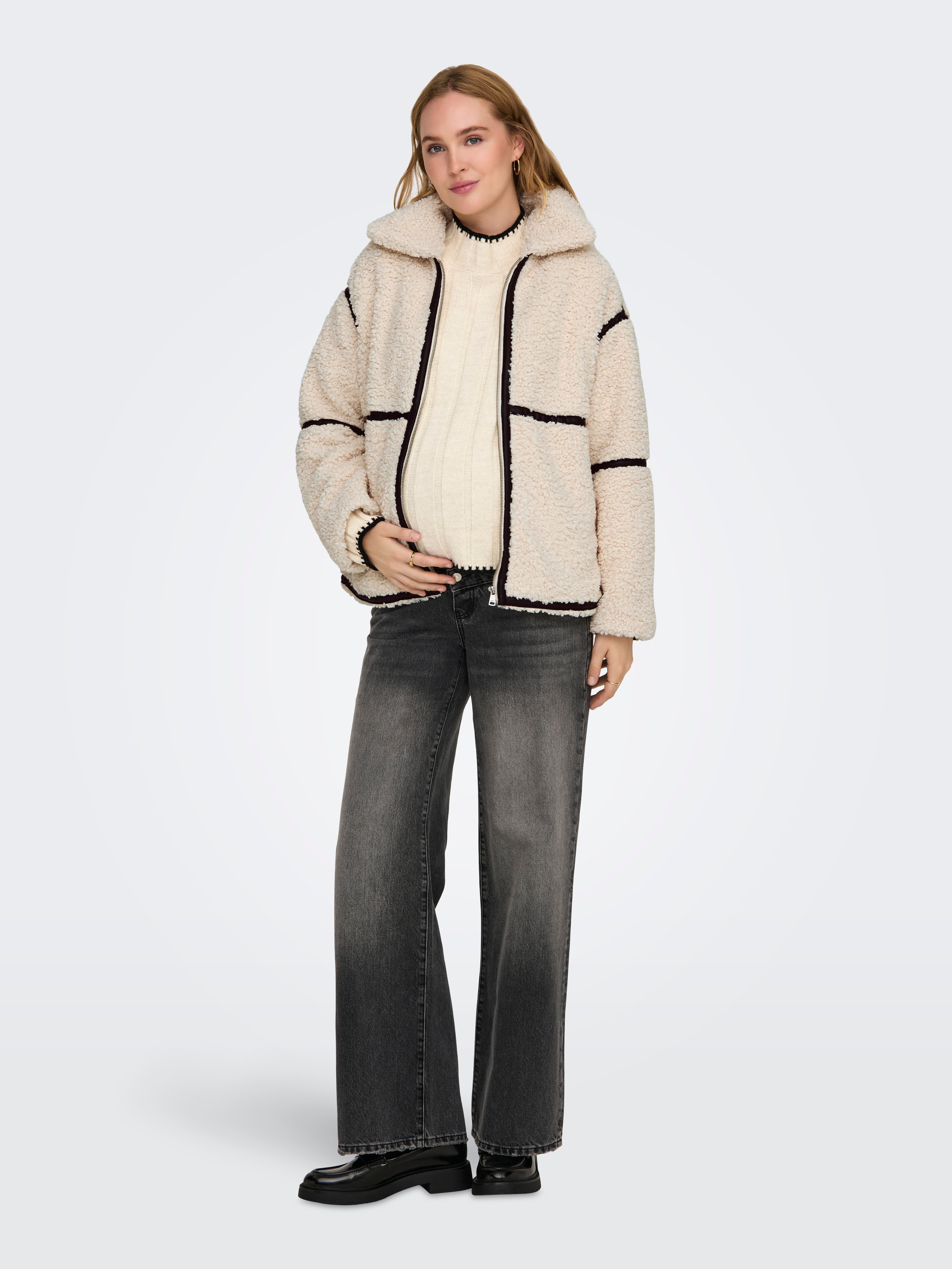 OLMPARIS Teddyfell Jacke White Sand