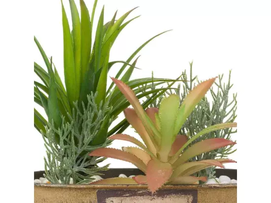 Pot avec plantes artificielles 17,5x10x17h