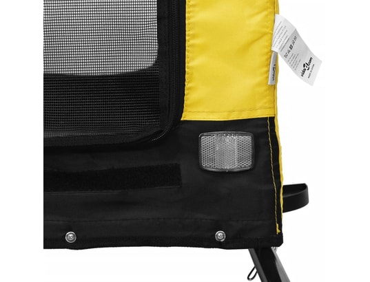 VIDAXL - Remorque de vélo pour chien jaune et noir tissu oxford et fe...