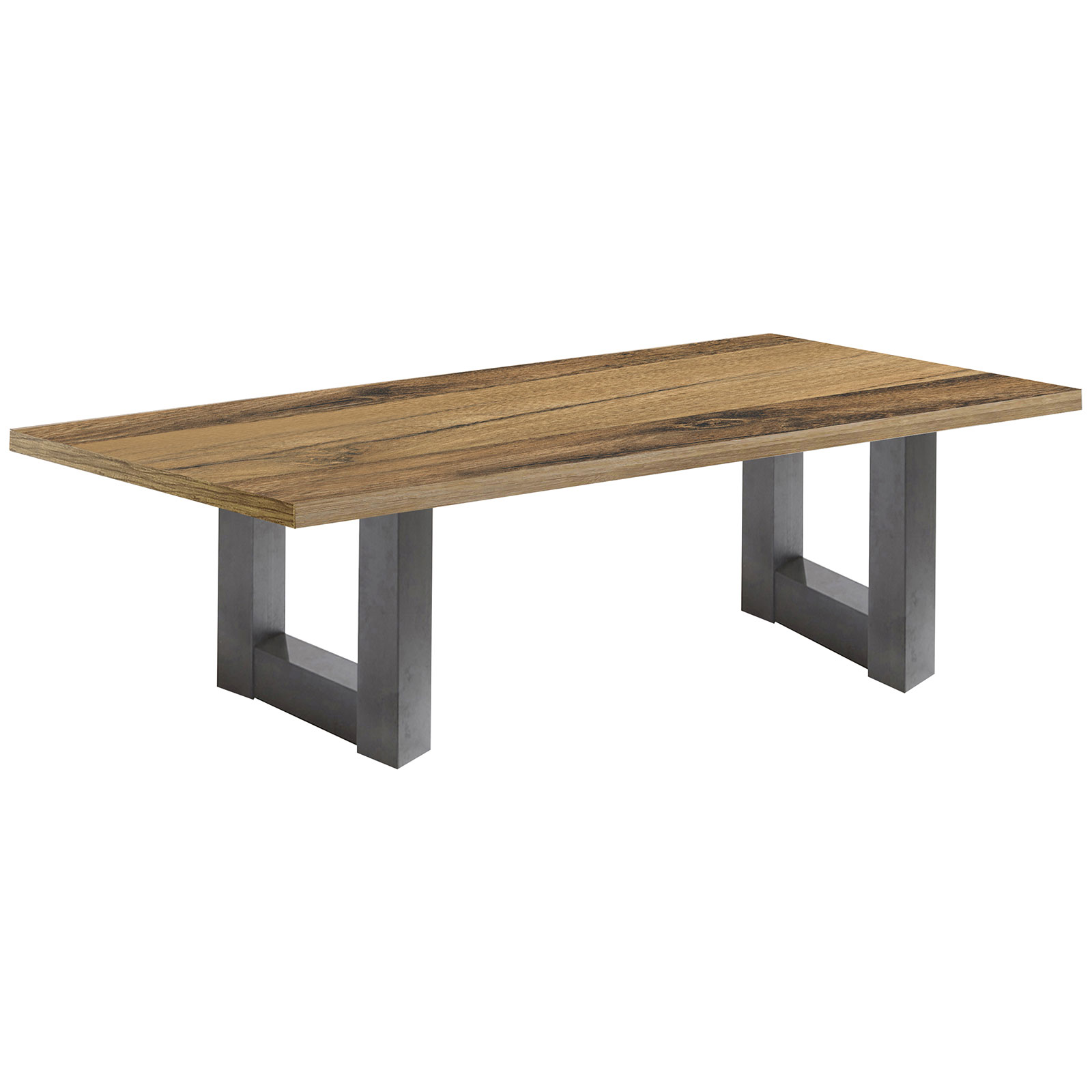 Couchtisch - Graphit-Plankeneiche - U-Gestell - 120x70 cm