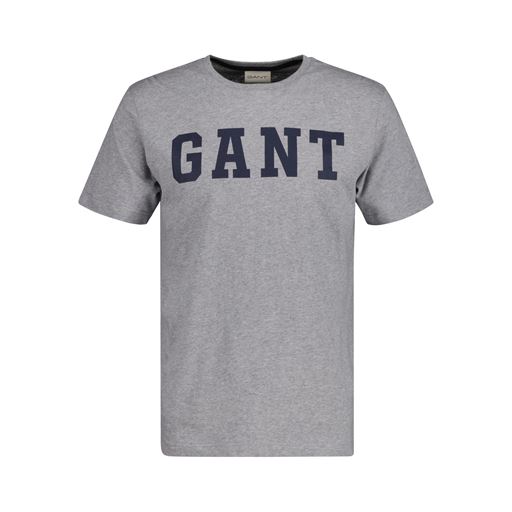 GANT Logo T-shirt, Grey Melange, XXL