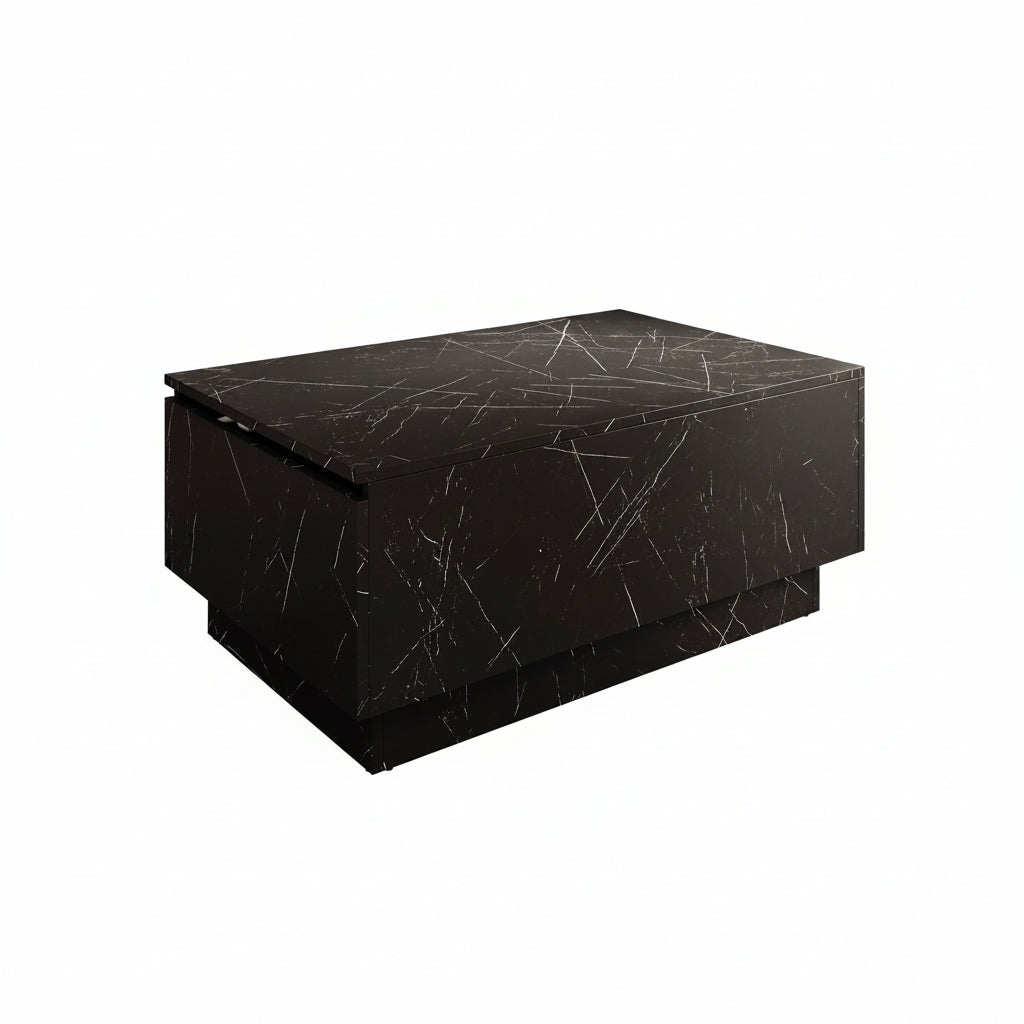 Micha - Salontafel met opbergruimte - Zwart marmerlook