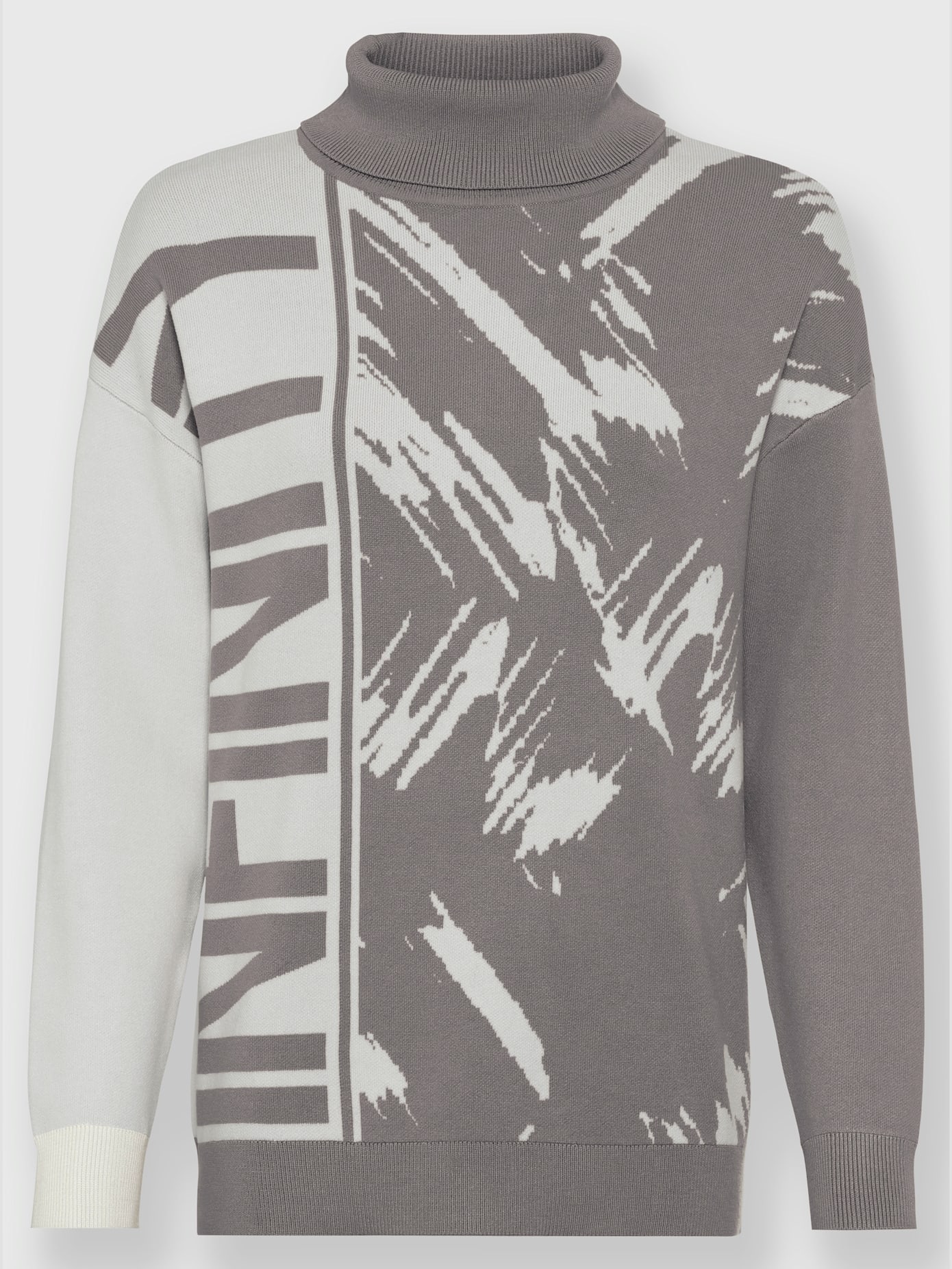 Pull à col roulé motif jacquard original