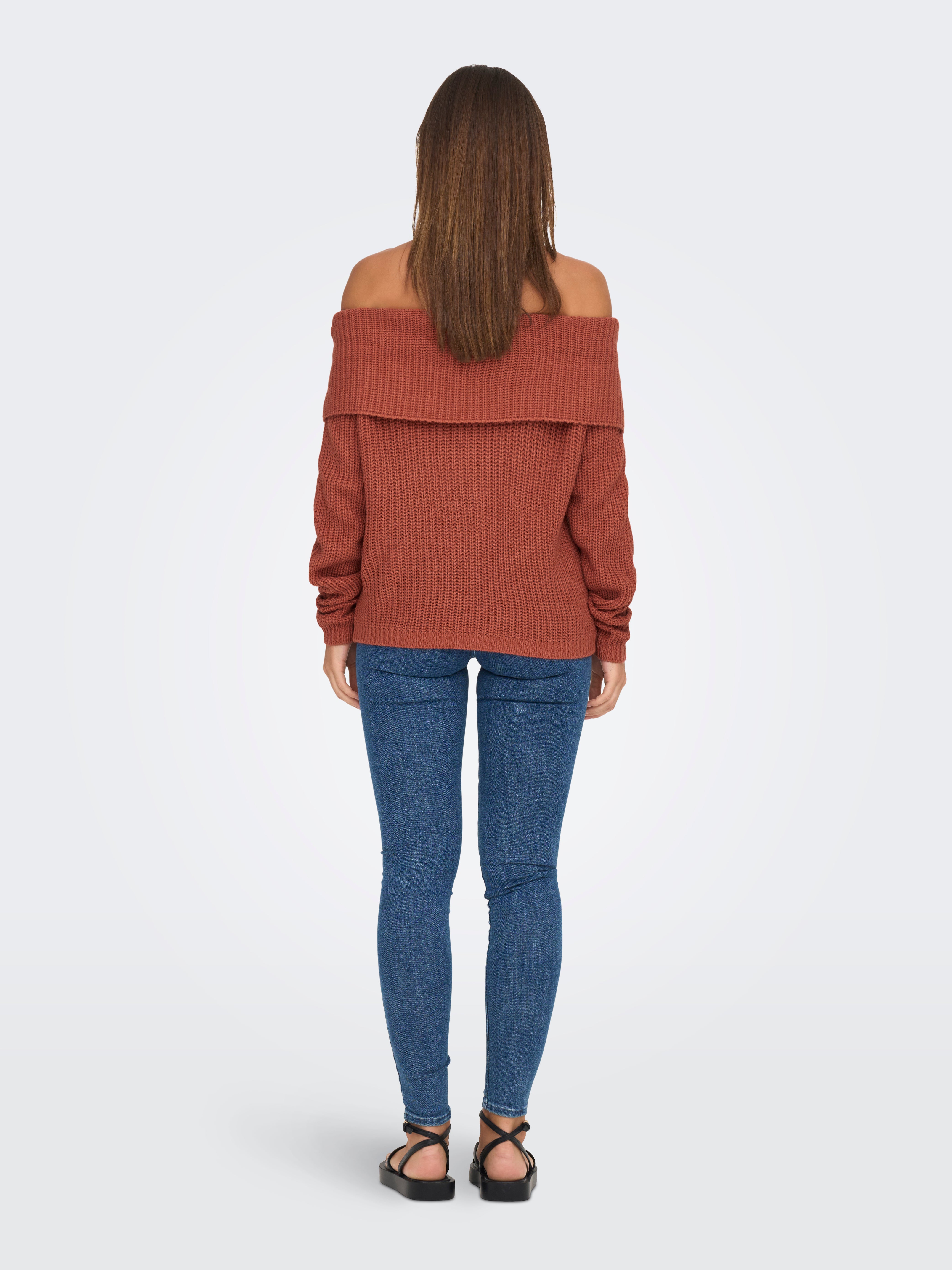 JDYJUSTY Strickpullover Burnt Brick