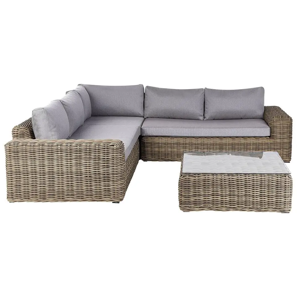 PALERMO - Loungeset - Lichtbruin - PE rotan