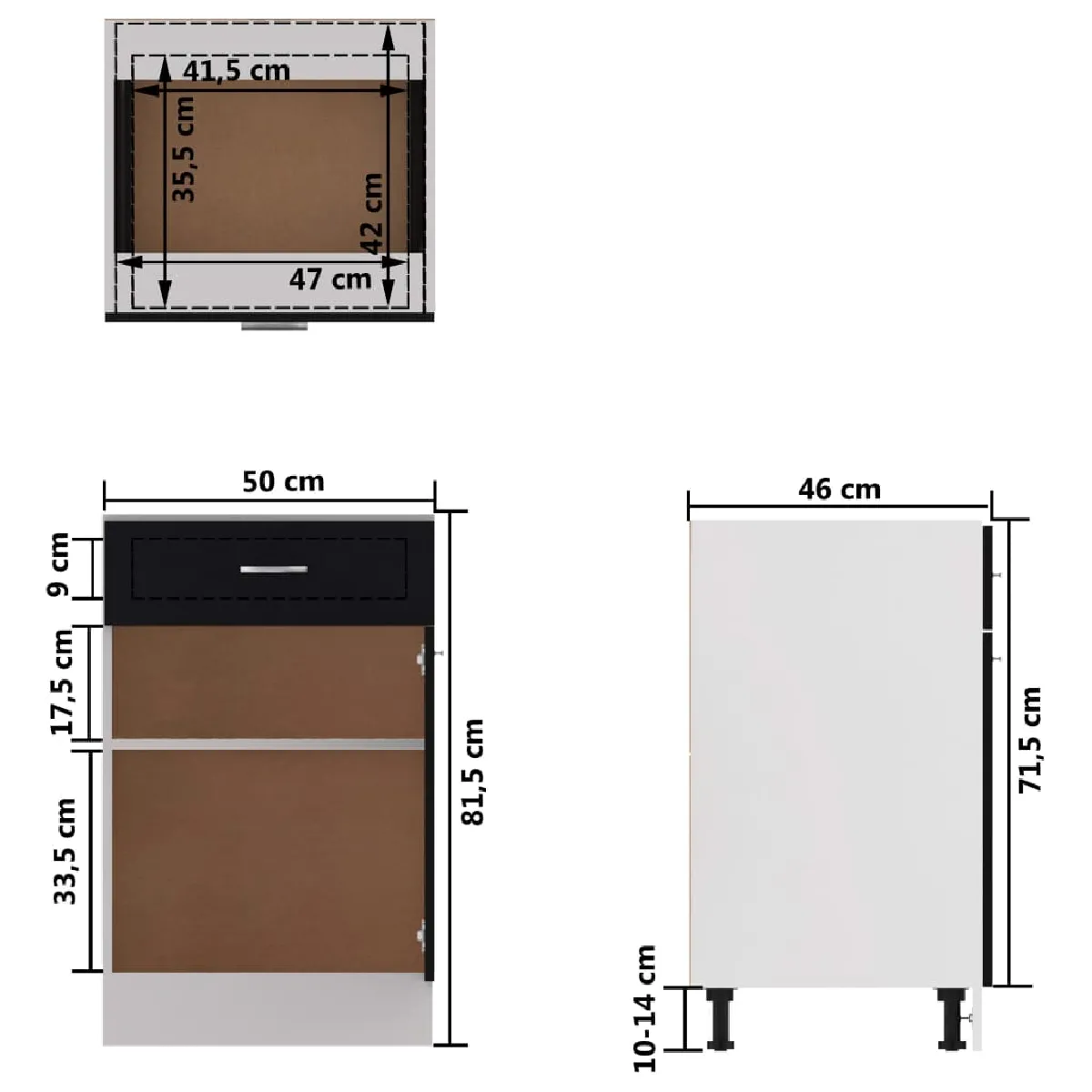 vidaXL Armoire de plancher - Noir