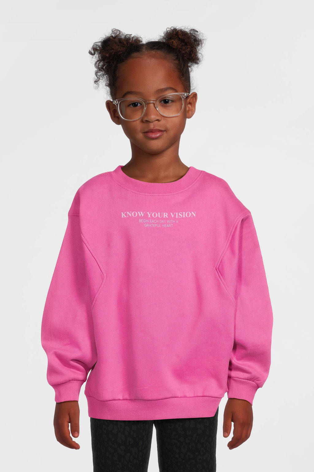 NAME IT sweater NKFNAKONN met tekst donkerroze