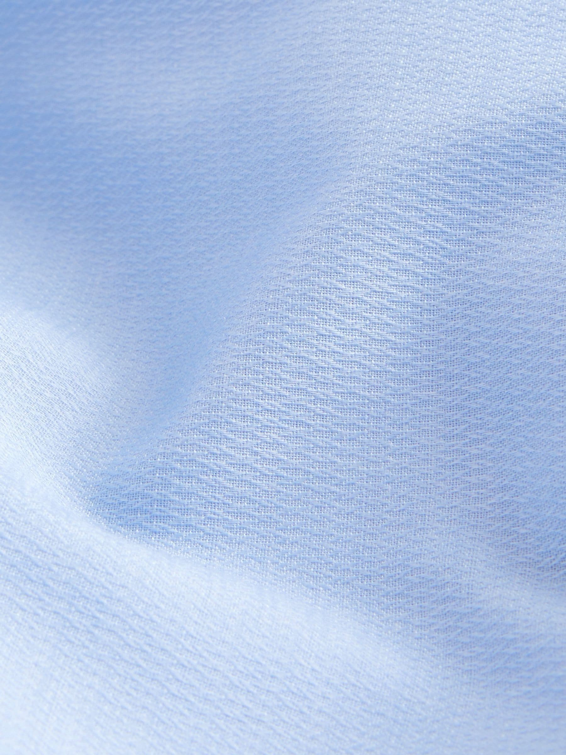 Blauw - Normale Pasvorm - Onderhoudsvriendelijk, getextureerd, slim fit overhemd met enkele manchet