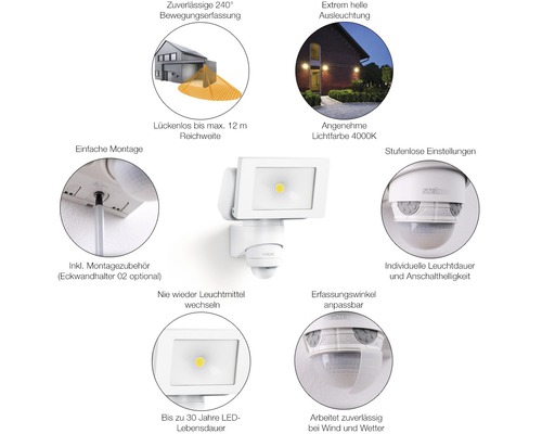 Steinel LED Sensorspot 14,7 W 1375 lm 4000 K 21,5x15,5 cm LS 150 S wit