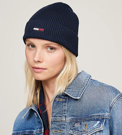 Tommy Hilfiger Mütze - Strick - Länglich Flagge - Schwarz