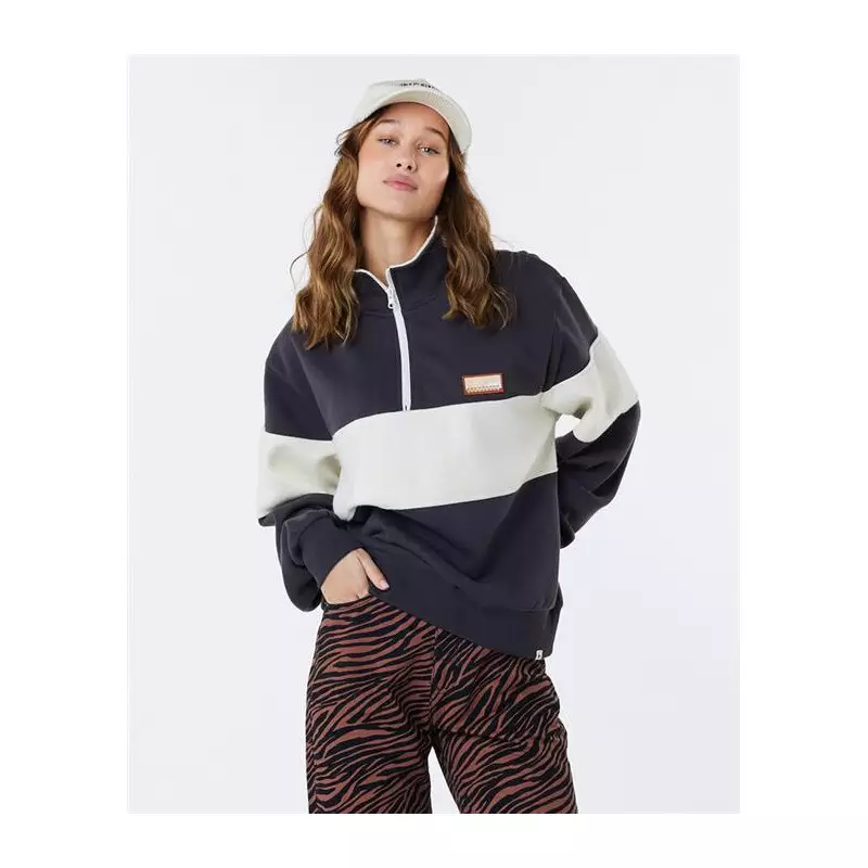 Sweat femme RIPCURL Fortaleza Half Zip Fleece Washed Black S