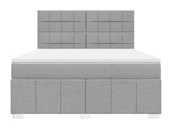 Sommier à lattes de lit avec matelas Gris clair 180x200cm Tissu