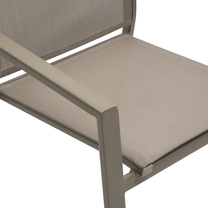 Ensemble table de jardin extensible LUZANE + 12 fauteuils ESSENTIA Argile & Café