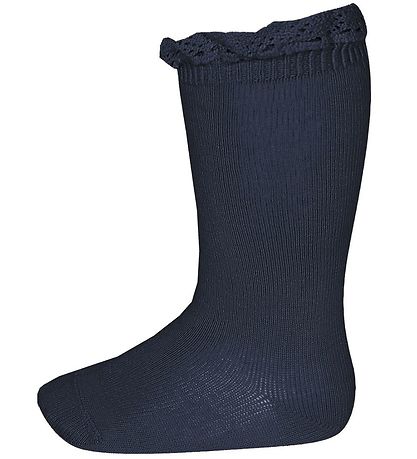 Condor Kn?Strømper m. Blonder - Navy