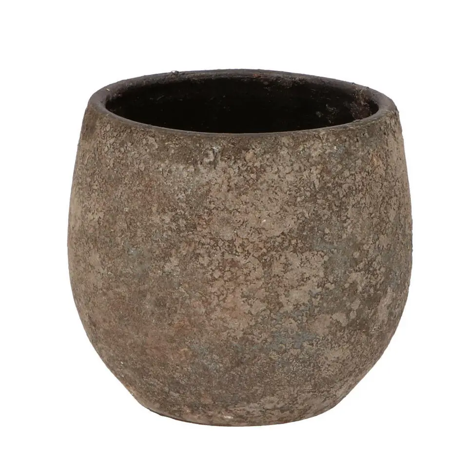 DK Design Bloempot model Maya - roestbruin - D14xH16 cm - rustiek