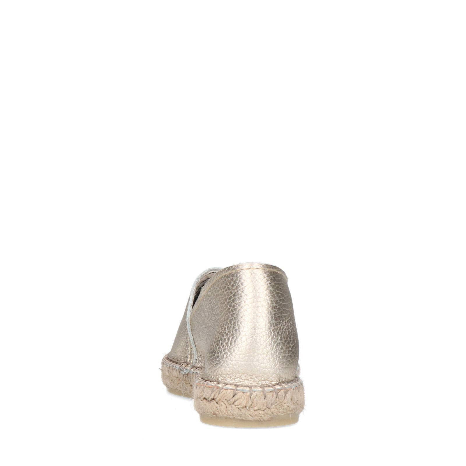 Manfield leren espadrilles goud