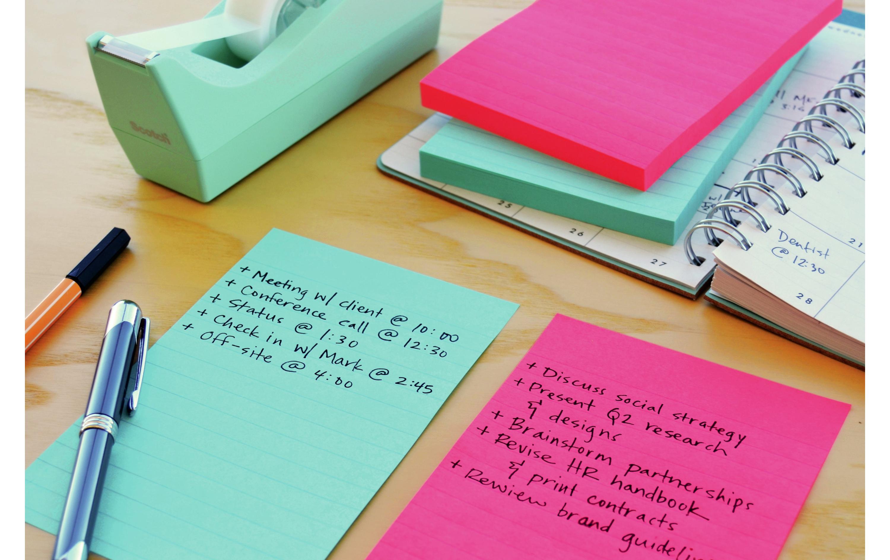 Notizzettel Post-it Super Sticky Mehrfarbig, LiniertLinierter Notizblock