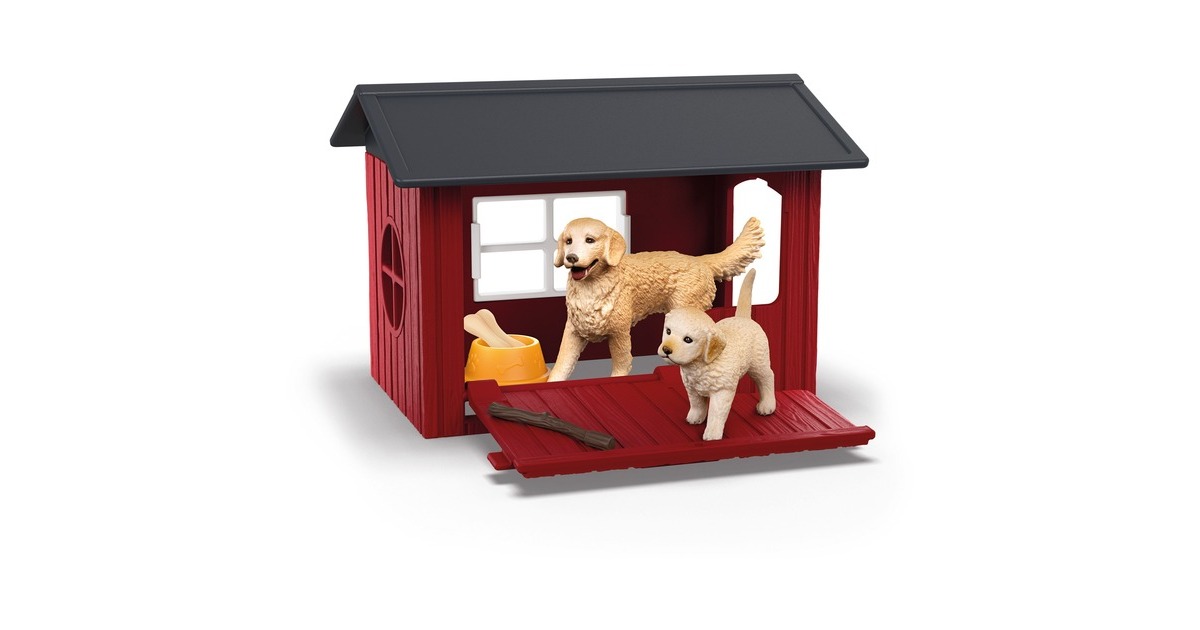 SchleichFarm World - Hondenhok met golden retrievers speelfiguur  (42722)