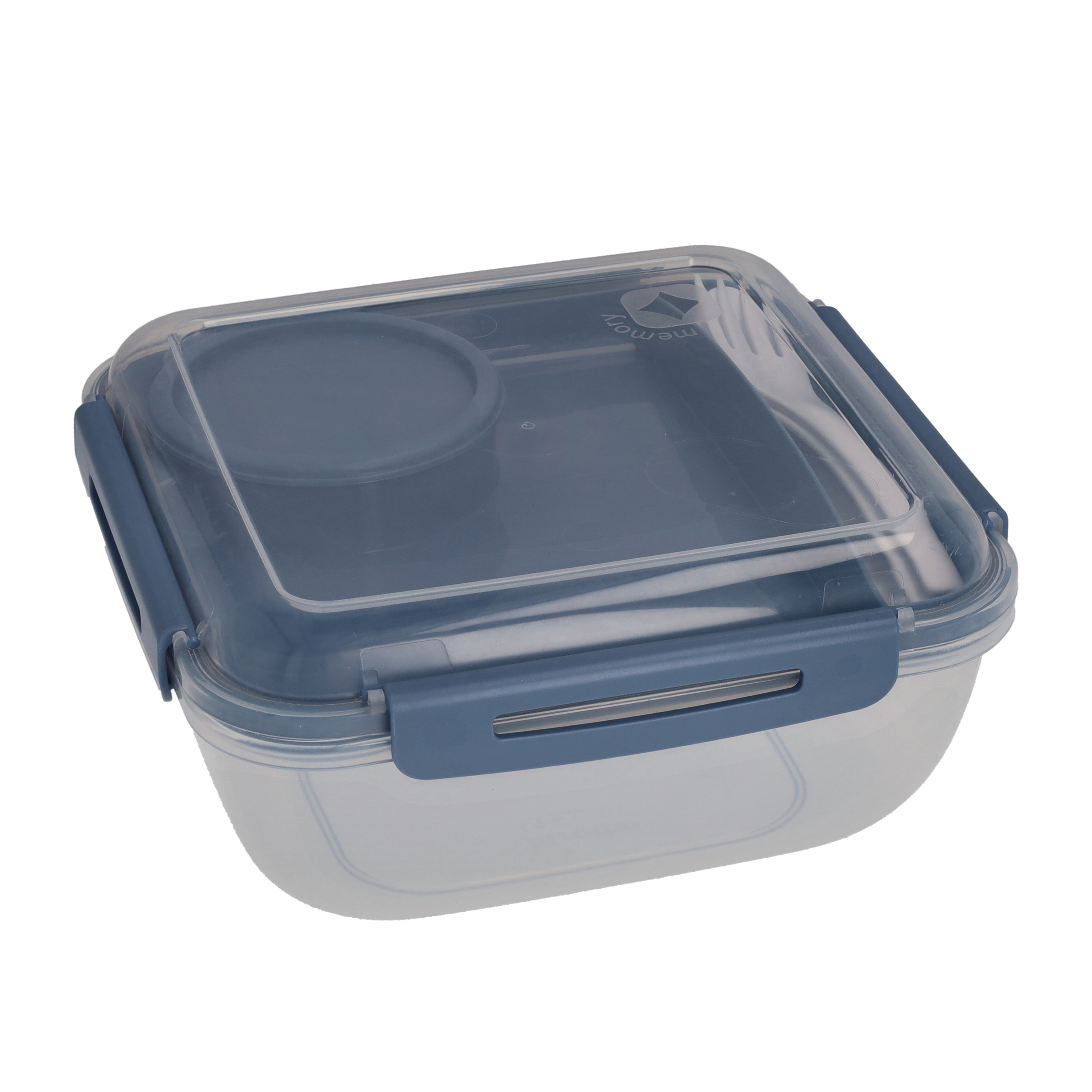(1.7l) MEMORY Salatbox Frischhalte Dose Auslaufsichere Lunch Box Aufbewahrungs Behälter mit Deckel   Besteck (1009206161) - Horizon Blue
