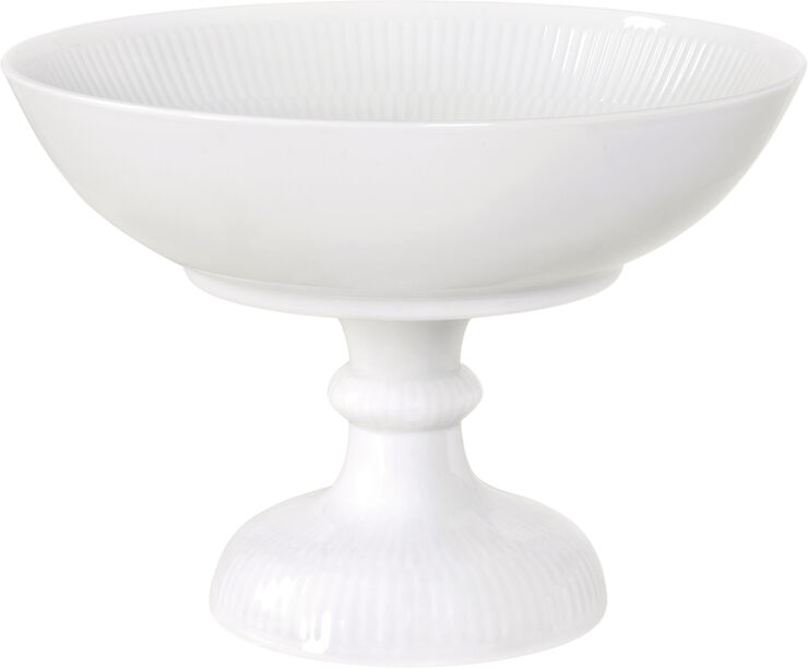 Royal Copenhagen HVID RIFLET SKÅL PÅ FOD, 15 CM Hvid