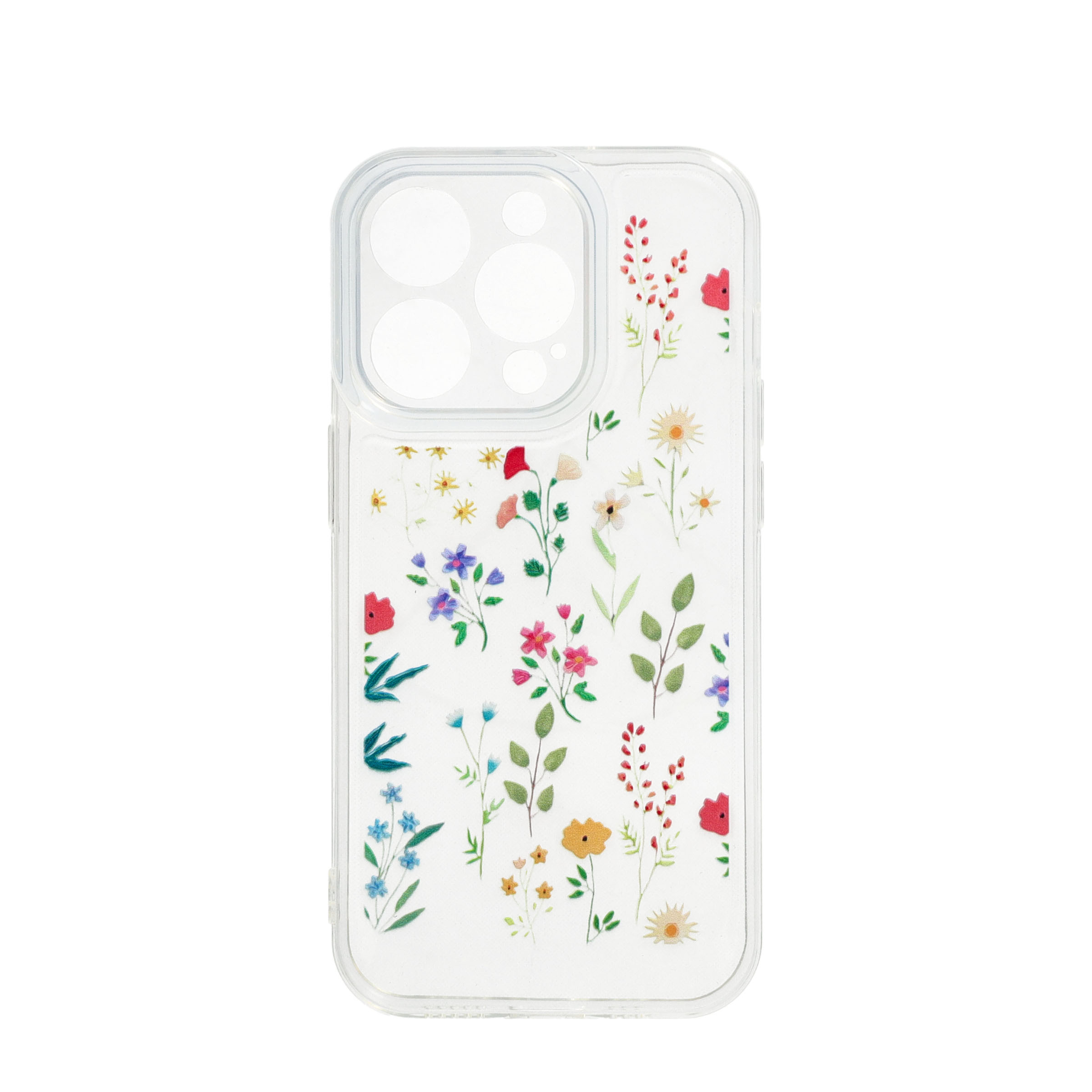 iPhone 14 Pro Gummi Case Schutzhülle mit Kameraschutz - Bunte Blumen