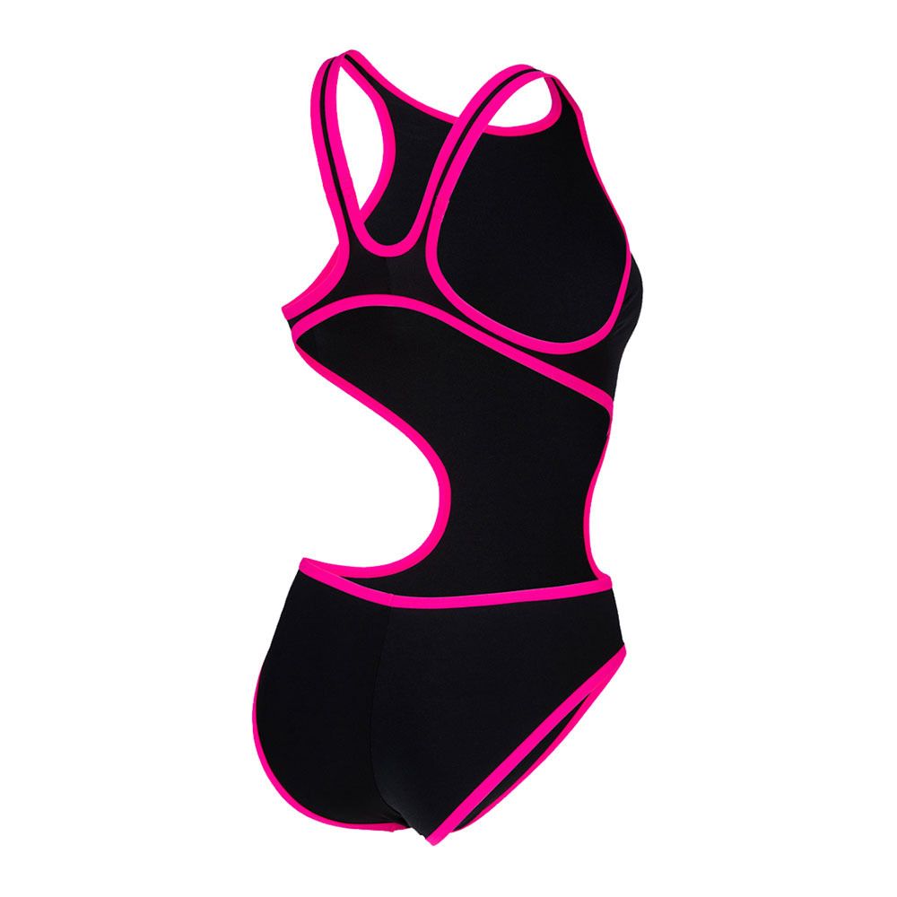 Arena ONE BIGLOGO - Maillot de bain 1 pièce Femme black/fluo pink