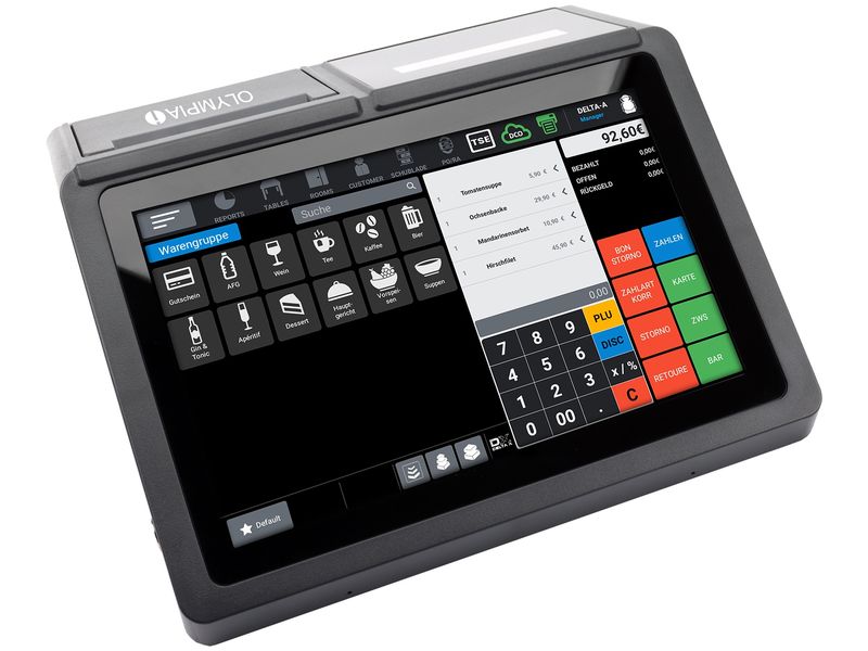 Olympia Registrierkasse T110 Schwarz Registrierkasse mit 80 mm Thermodrucker