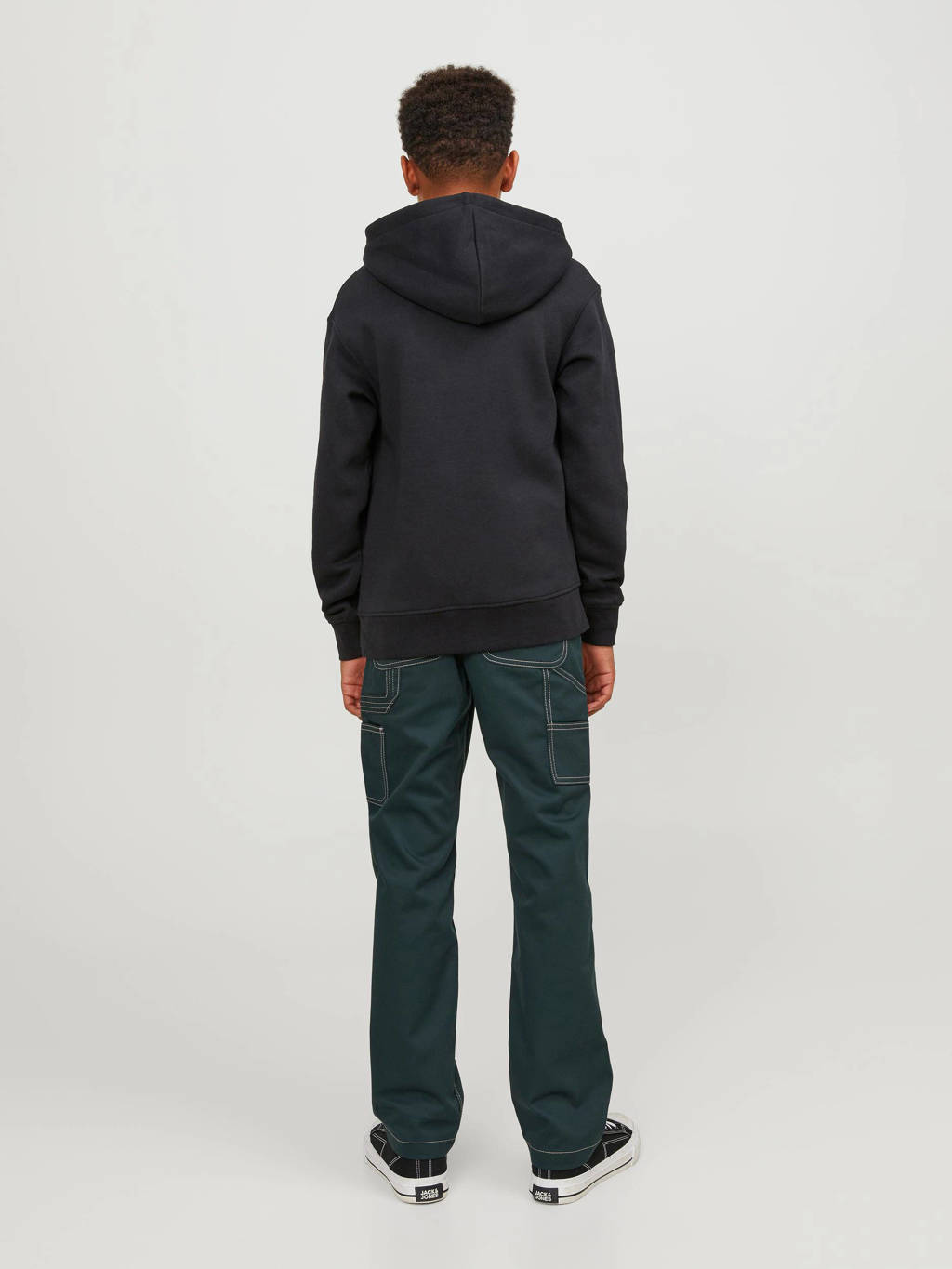 JACK & JONES hoodie JORVESTERBRO met tekst zwart