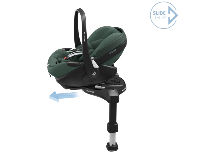 Pebble 360 Pro 0 - 15 M  40 - 87 cm  0 - 13 kg    Innovative SlideTech®-Technologie |    Flache Liegeposition |    Easy-in-Gurt |    G-CELL Seitenaufprallschutz |    FlexiSpin-Drehung mit nur einer Hand |