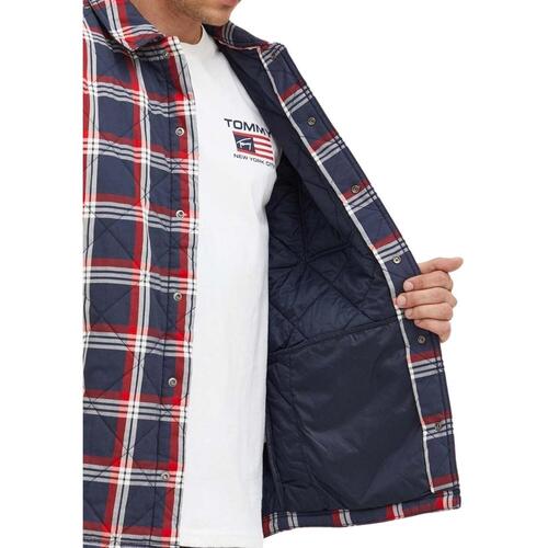 Tommy Jeans - TJM PADDED CHECK OVERSHIRT Desert Azul