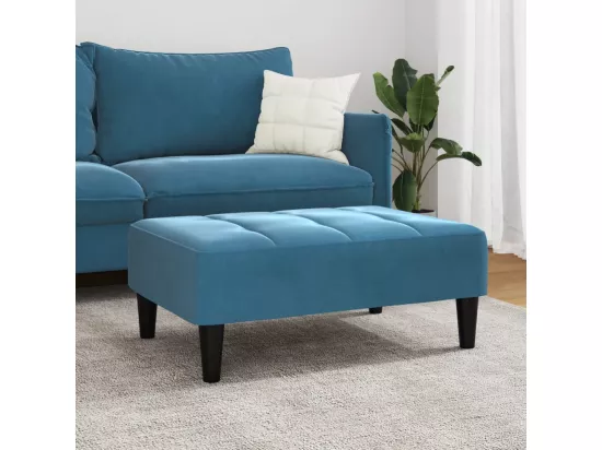 Repose-pied bleu 77x55x31 cm velours