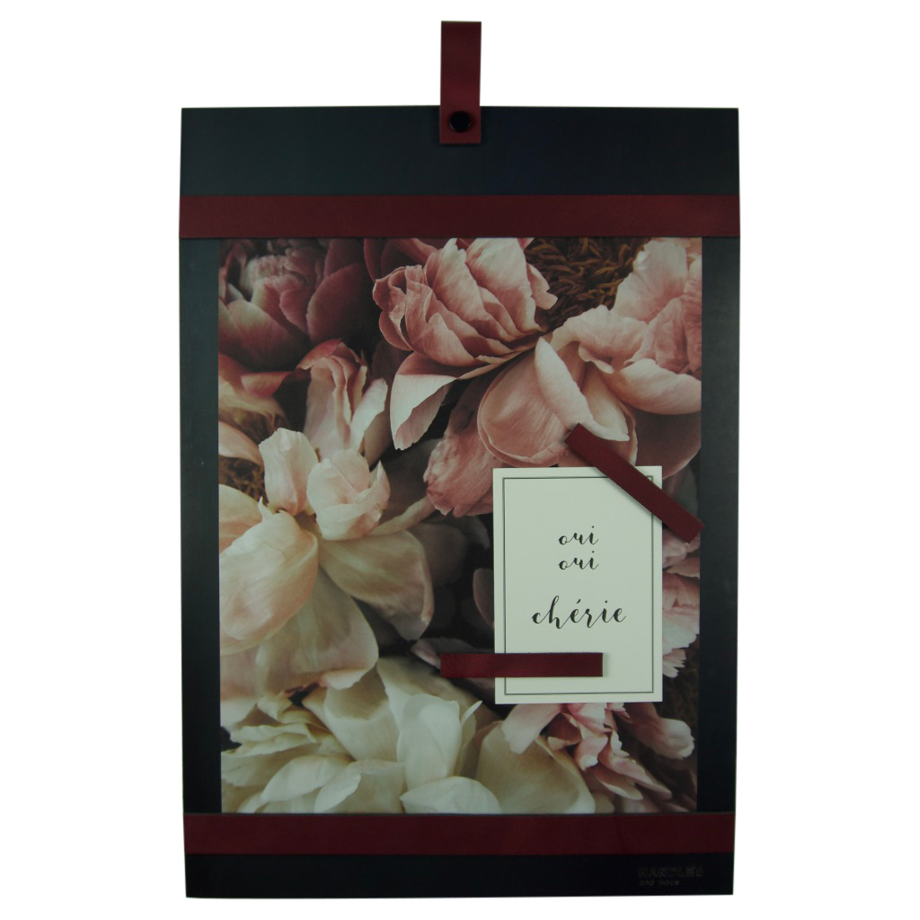 Magneetbord met magneetstrips Leer: Bordeaux (inclusief 6 leren magneetstrips)