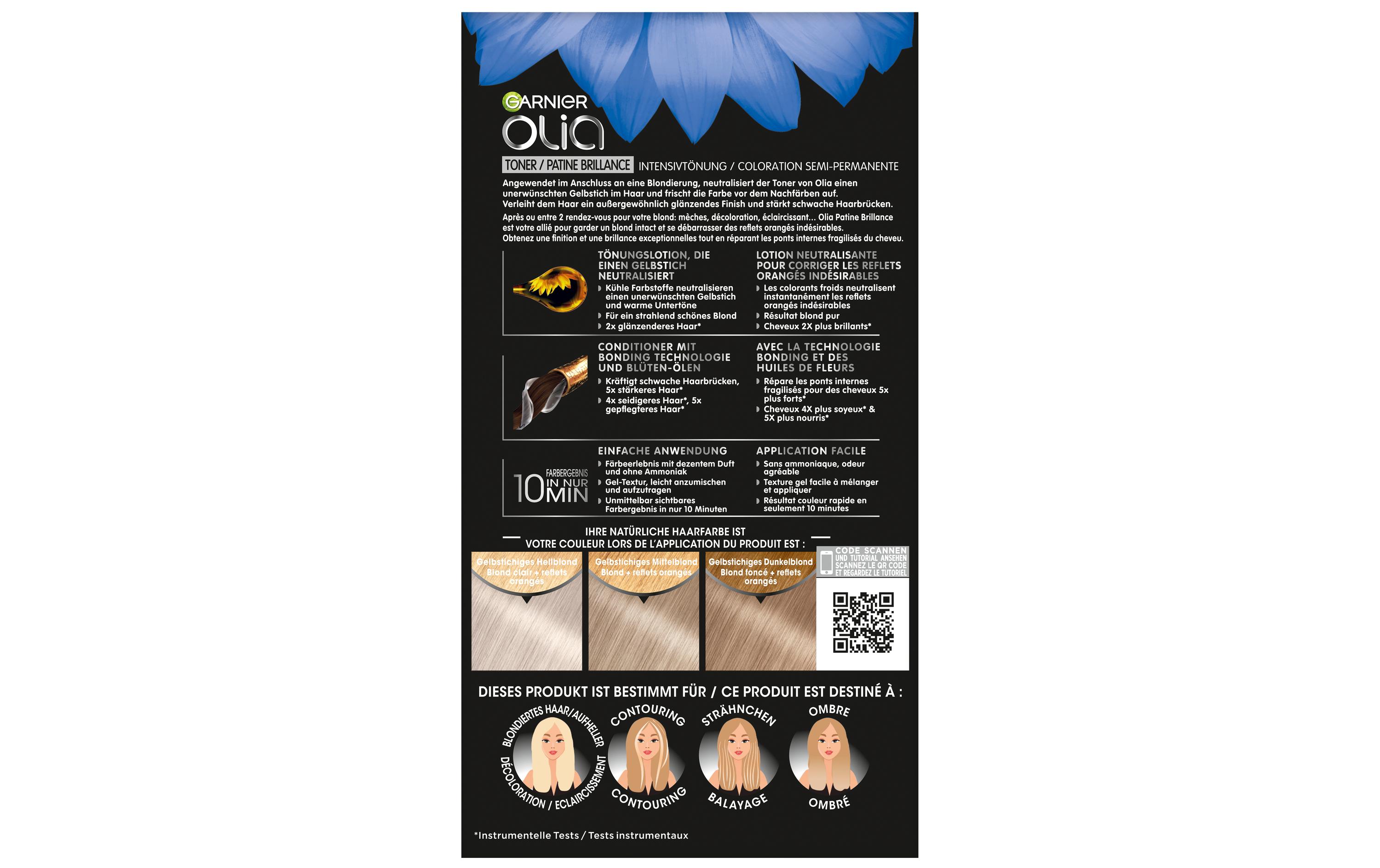 Haarcoloration Olia 9.1 Toner Kühles BlondHaartönung in kühlem Blond