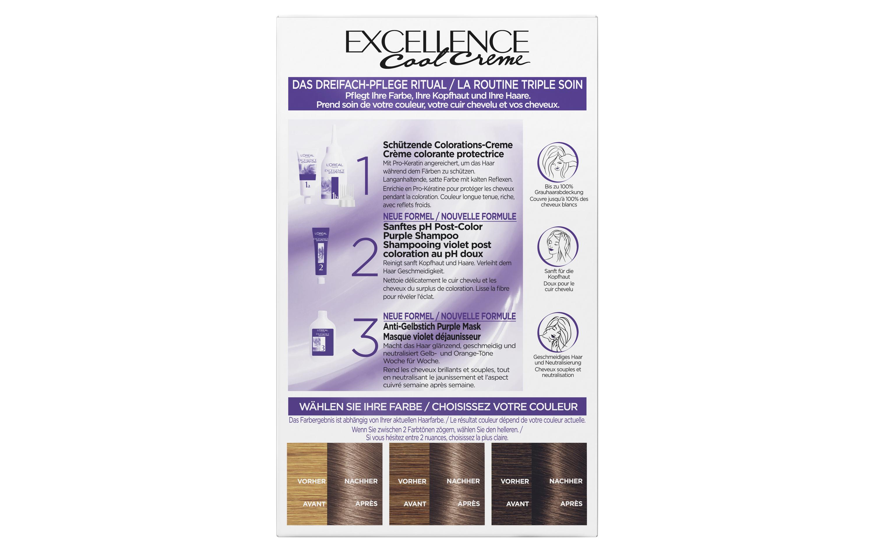 Haarcoloration Cool Crème 7.11 Ultra Kühles BlondDauerhafte Haarfarbe mit bis zu 100% Grauhaarabdeckung