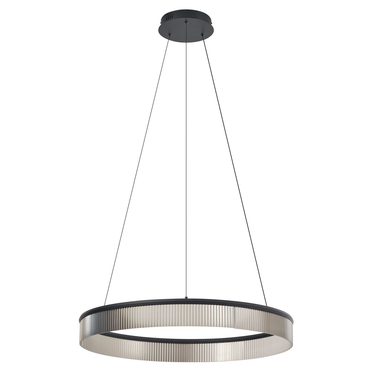 Moderne hanglamp zwart 78cm incl. LED 3-staps dimbaar - Anello Chandelier