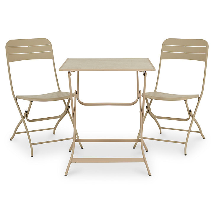 Table de jardin Aronie en acier coloris sable L.61 x l.61 x H.74 cm